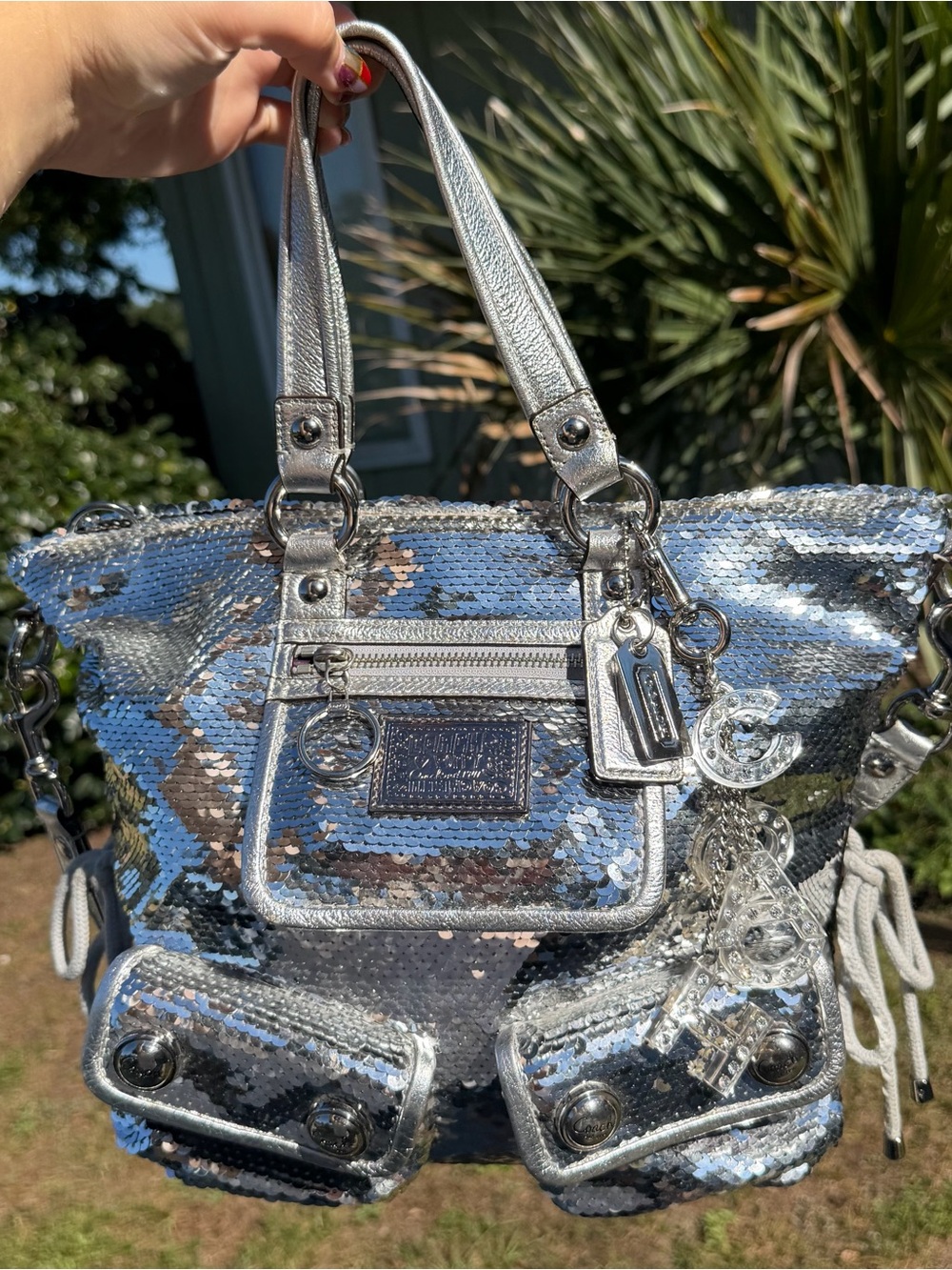 Authentic RARE Limited Edition Coach Poppy "Spotlight" Sequin Tote (Style 13821)